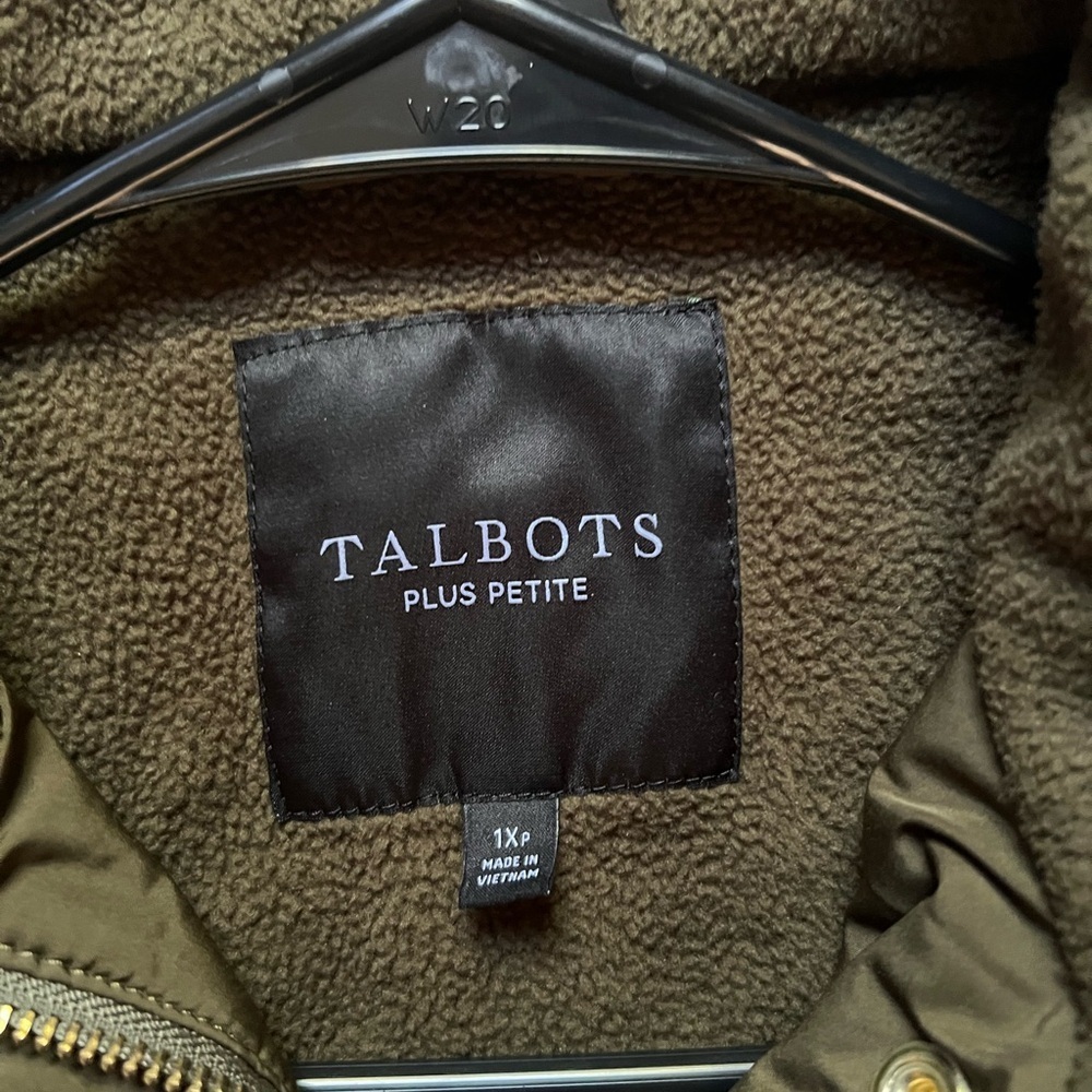 Talbots Olive Quilted Vest with Gold Buttons - Picture 3 of 3